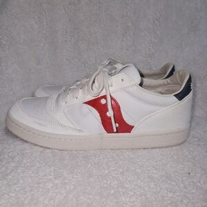 Saucony White and Red Classic Sneakers